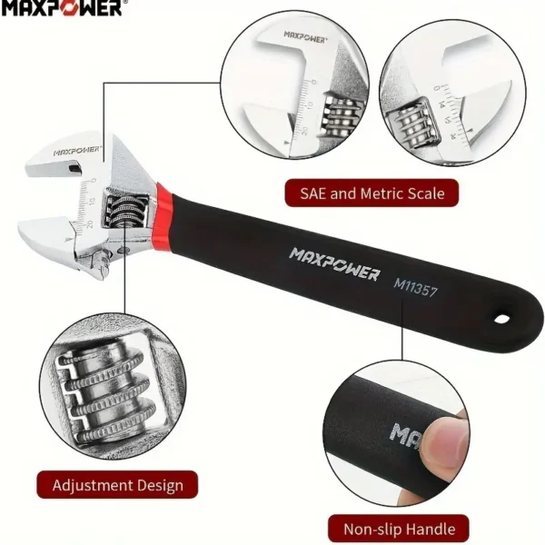 3pcs MAXPOWER Adjustable Wrench Set
